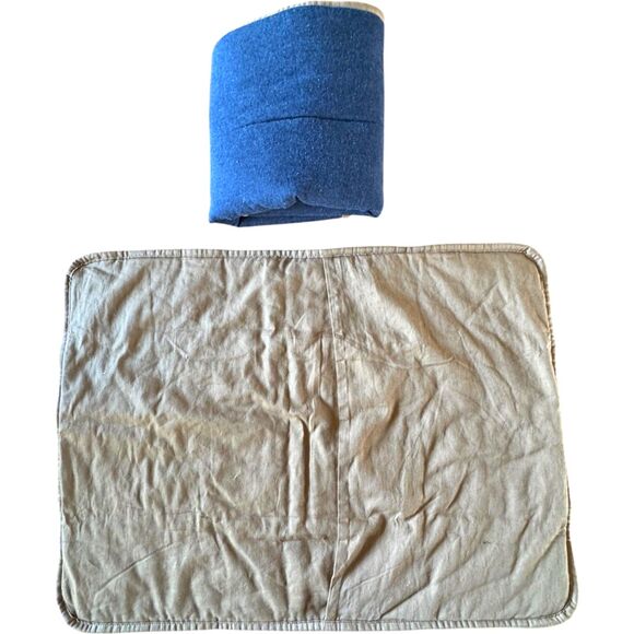 Pottery Barn Teen Camden Reversible Standard Sham Pair Faded Navy Blue Cotton - Picture 3 of 7